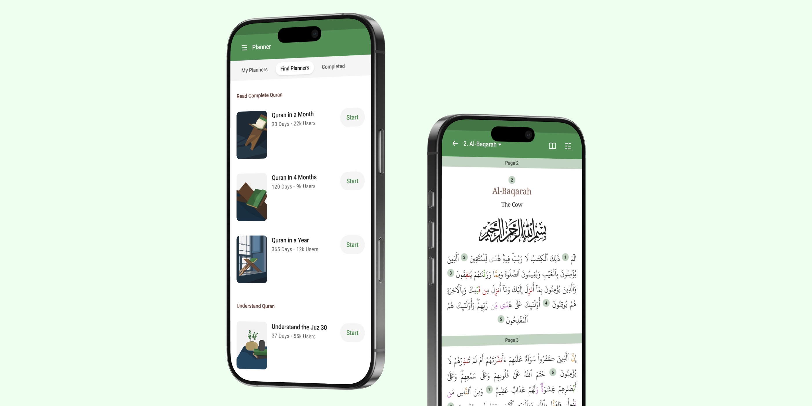 Al Quran prayer times screen held in hand